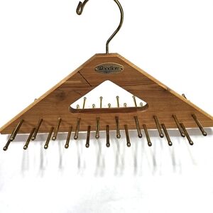 Woodlore Cedar Belt / Tie Hanger with Gold Hooks
